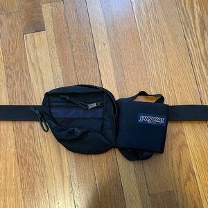 JanSport Black and Purple Belt Bag